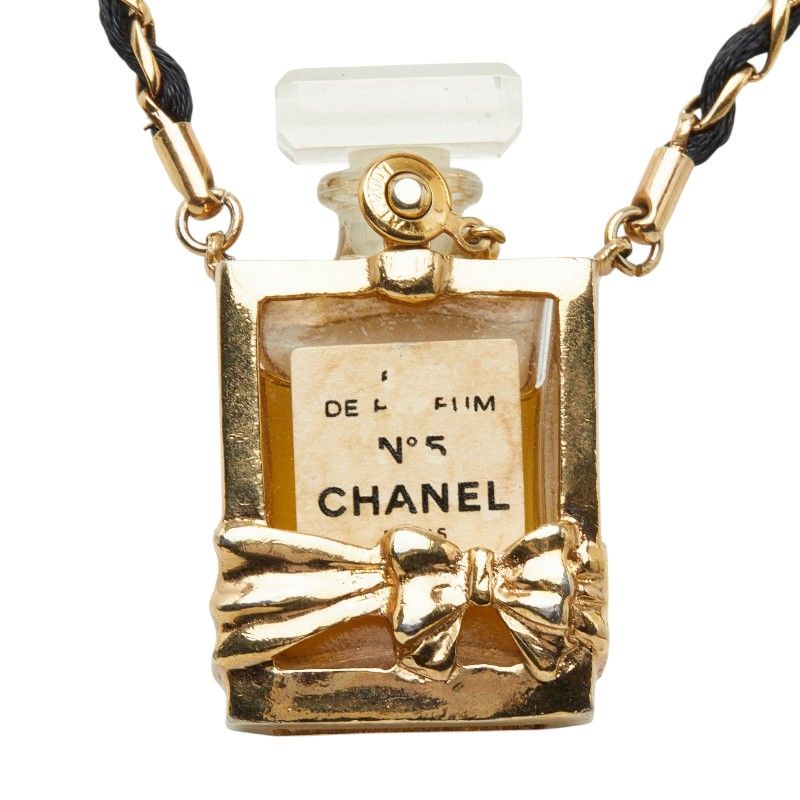 Chanel N°5 Perfume Bottle Chain Pendant Gold Plated — view 2