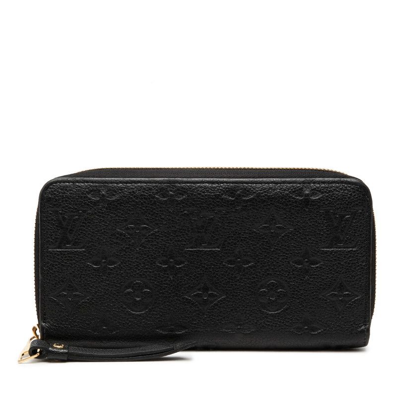 Louis Vuitton Monogram Empreinte Zippy Wallet Zip Around Black Leather