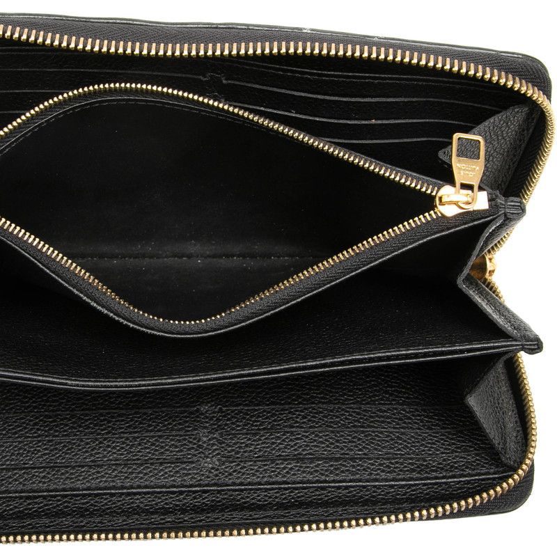 Louis Vuitton Monogram Empreinte Zippy Wallet Zip Around Black Leather — view 4