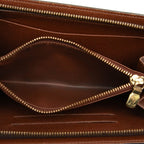 Louis Vuitton Monogram Porte-Monnaie Zip Around Wallet Brown Leather — view 4