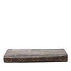 Louis Vuitton Monogram Porte-Monnaie Zip Around Wallet Brown Leather — view 3