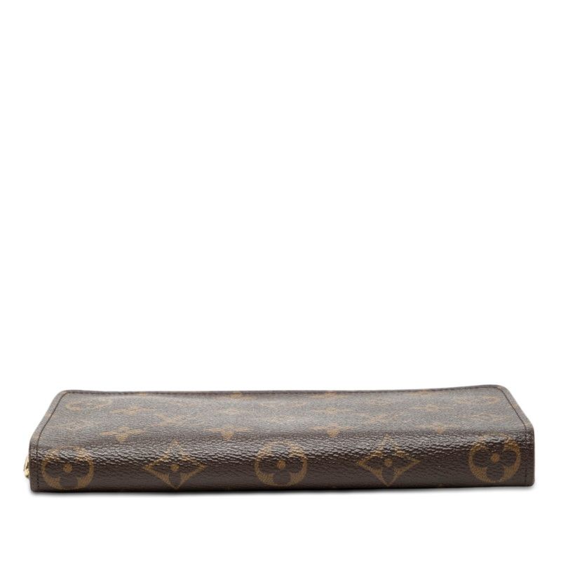 Louis Vuitton Monogram Porte-Monnaie Zip Around Wallet Brown Leather — view 3