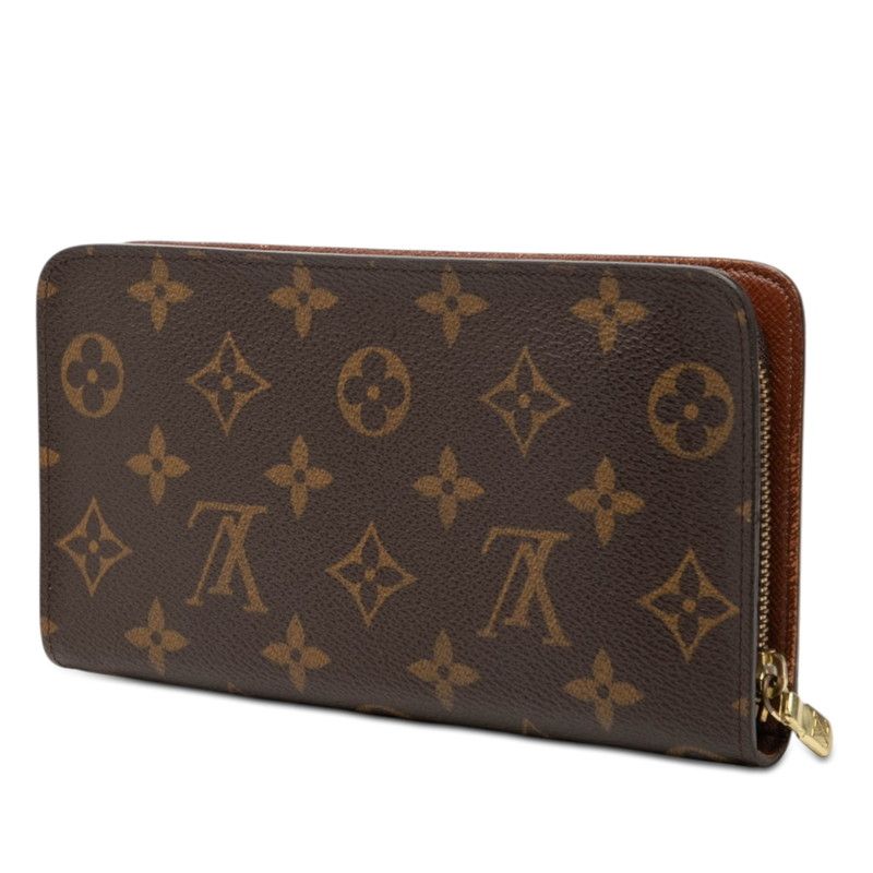 Louis Vuitton Monogram Porte-Monnaie Zip Around Wallet Brown Leather — view 2