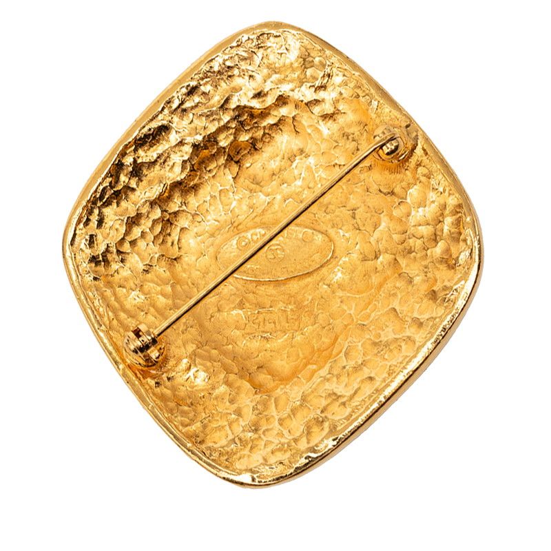 Chanel CC Logo Arabesque Diamond Brooch Gold Plated — view 2