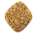 Chanel CC Logo Arabesque Diamond Brooch Gold Plated