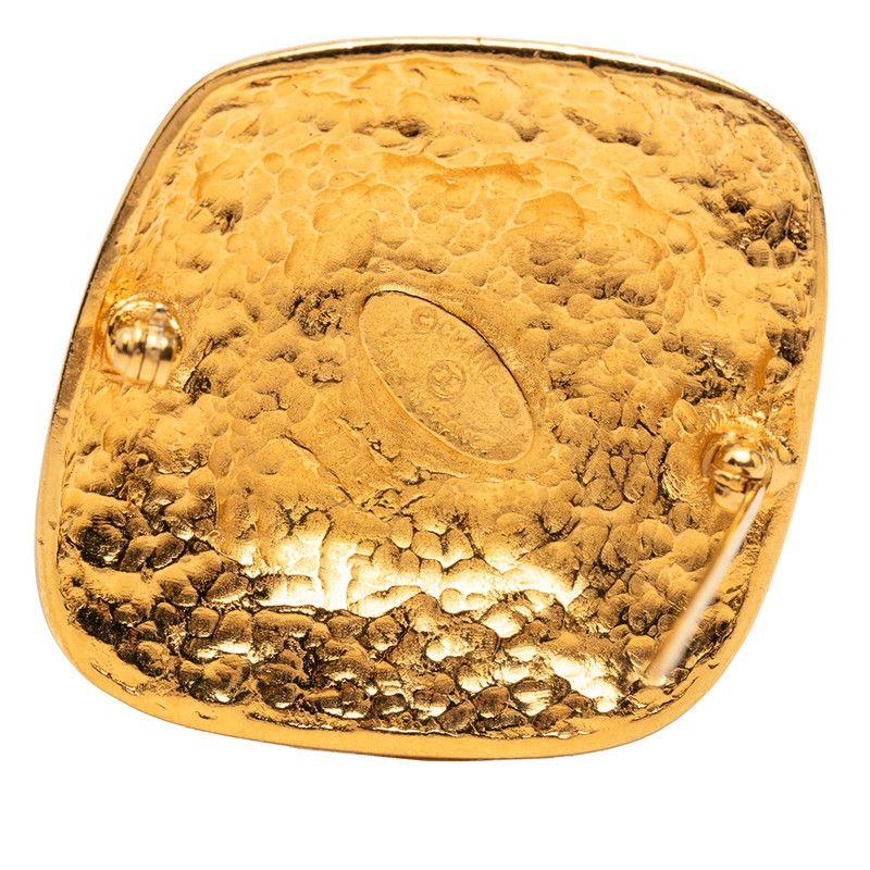 Chanel CC Logo Arabesque Diamond Brooch Gold Plated — view 3