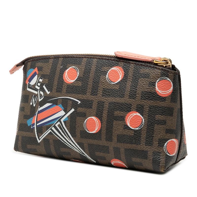 Fendi Zucca Velours Namochifu Pouch Brown Multicolor — view 2