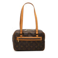 Louis Vuitton Monogram Cite MM Shoulder Bag Brown Leather