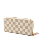 Louis Vuitton Damier Azur Portefeuille Clemence Zip Around Wallet White Rose — view 2