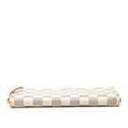 Louis Vuitton Damier Azur Portefeuille Clemence Zip Around Wallet White Rose — view 3