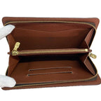 Louis Vuitton Monogram Porte-Monnaie Gip Zip Around Wallet Brown Leather — view 7