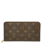Louis Vuitton Monogram Porte-Monnaie Gip Zip Around Wallet Brown Leather