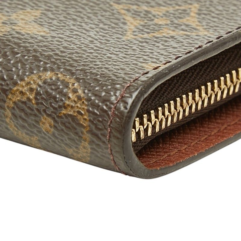 Louis Vuitton Monogram Porte-Monnaie Gip Zip Around Wallet Brown Leather — view 4