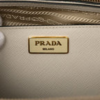 Prada Galleria 2-Way Shoulder Bag Navy Ivory Beige Saffiano Leather — view 5