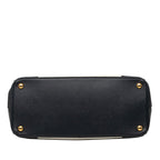 Prada Galleria 2-Way Shoulder Bag Navy Ivory Beige Saffiano Leather — view 3