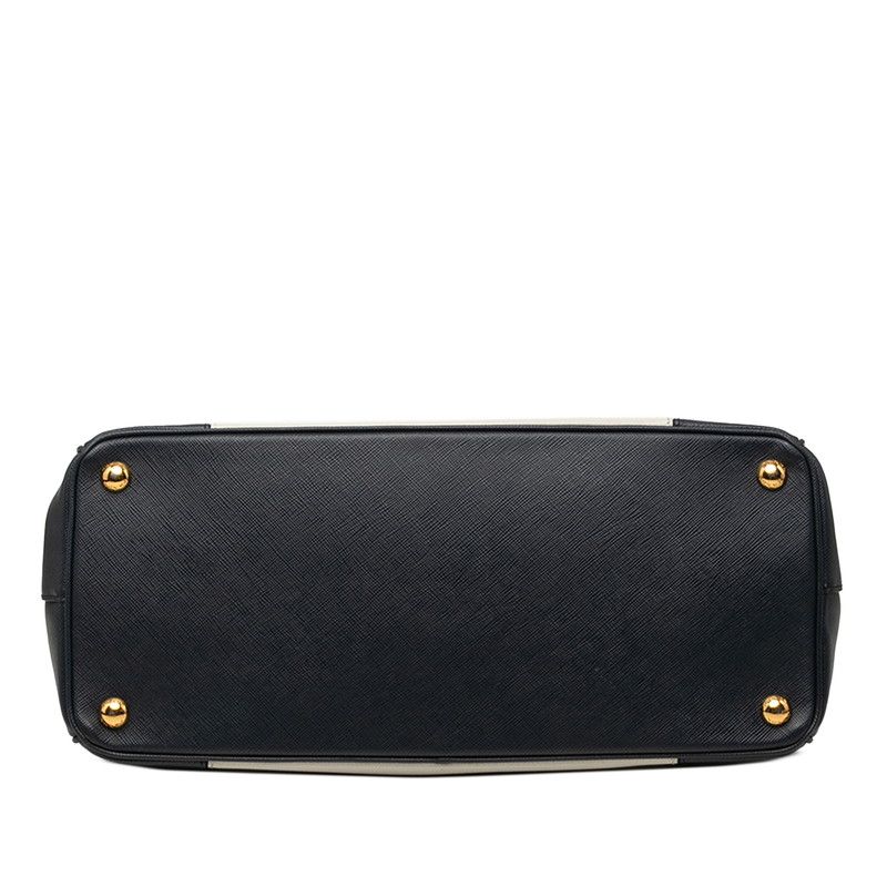 Prada Galleria 2-Way Shoulder Bag Navy Ivory Beige Saffiano Leather — view 3