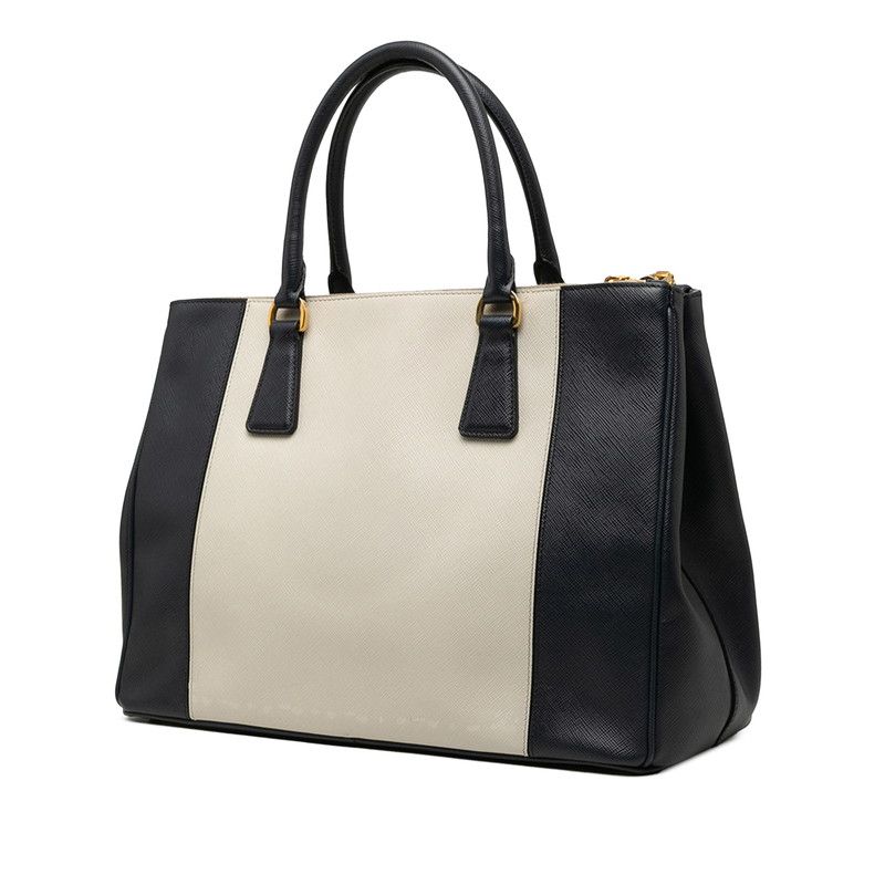 Prada Galleria 2-Way Shoulder Bag Navy Ivory Beige Saffiano Leather — view 2