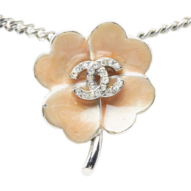 Chanel CC Logo Chain Pendant 04 Silver Metal Rhinestone — view 3