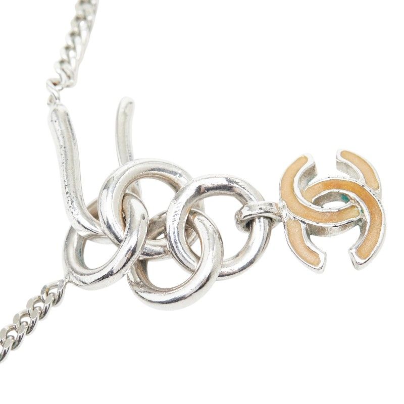 Chanel CC Logo Chain Pendant 04 Silver Metal Rhinestone — view 5