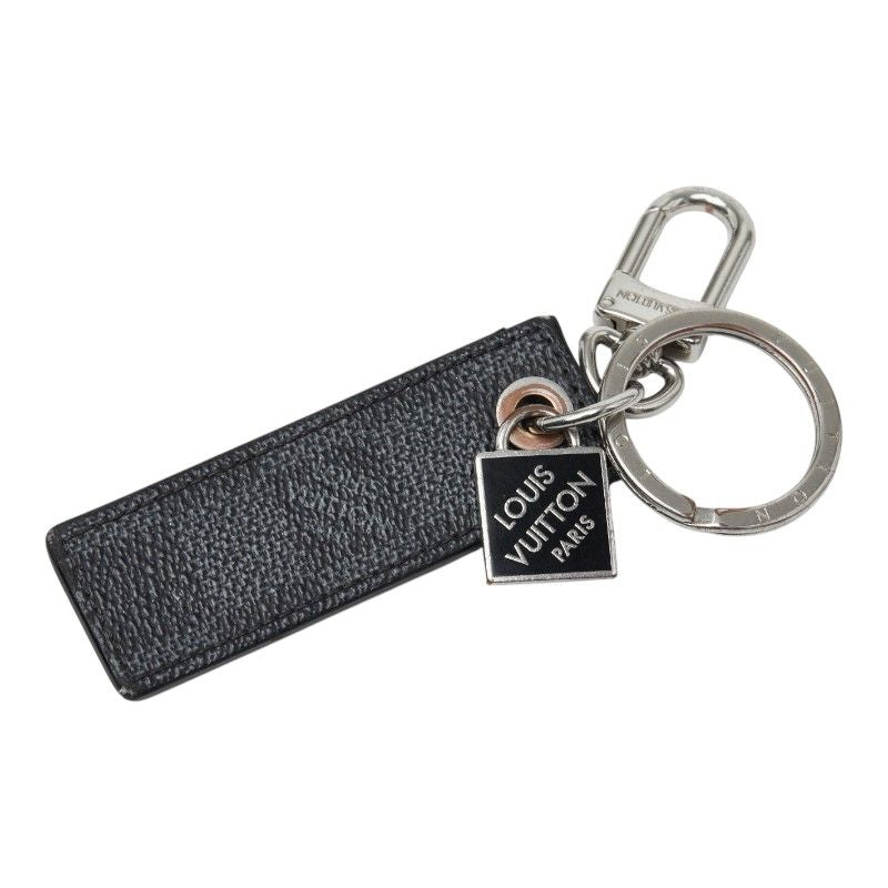 Louis Vuitton Damier Graphite Porte Cles LV Tab Key Holder Key Ring Black Gray