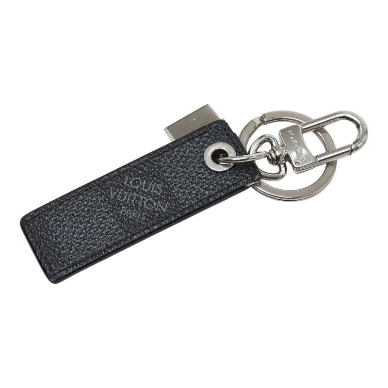 Louis Vuitton Damier Graphite Porte Cles LV Tab Key Holder Key Ring Black Gray — view 2