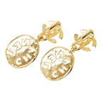 Chanel CC Logo Vintage Earrings Gold Plated — view 3