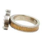Chanel CC Logo Ring Silver White Faux Pearl Rhinestone Metal — view 3