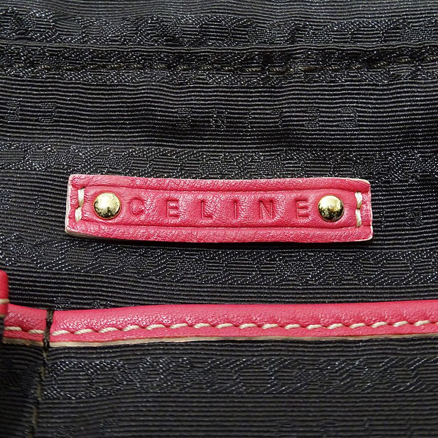 Celine Shoulder Bag Canvas Beige Pink — view 6