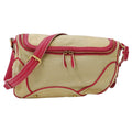 Celine Shoulder Bag Canvas Beige Pink