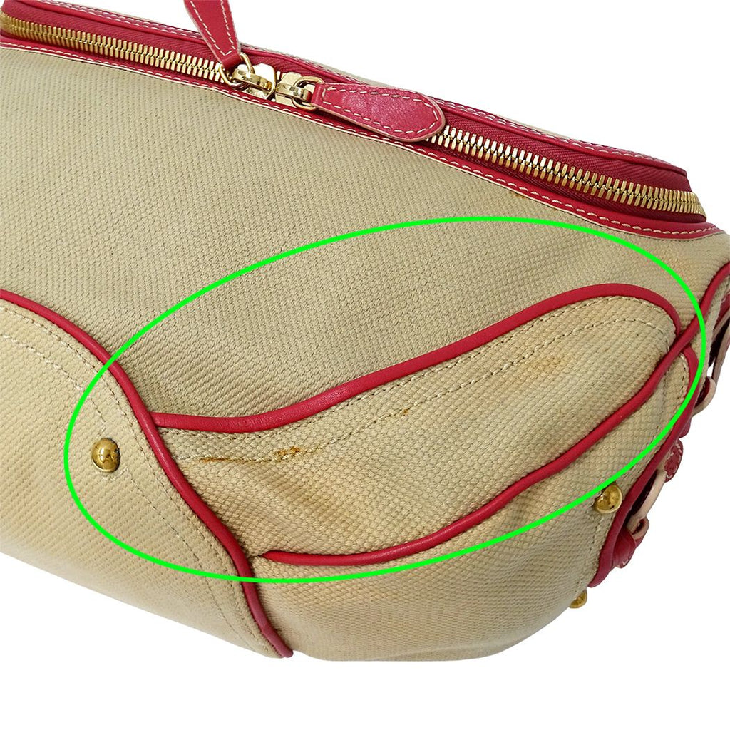 Celine Shoulder Bag Canvas Beige Pink — view 7