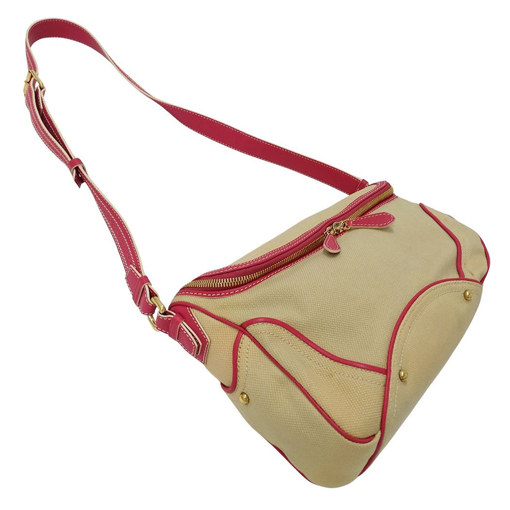 Celine Shoulder Bag Canvas Beige Pink — view 4