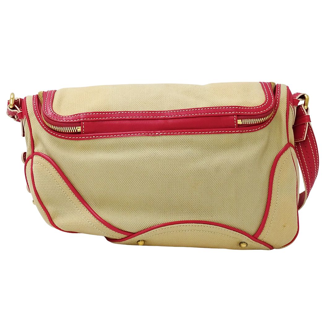 Celine Shoulder Bag Canvas Beige Pink — view 2