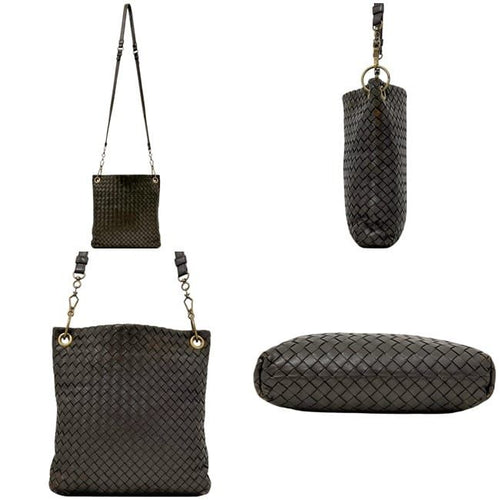 Bottega Veneta Shoulder Bag Brown Intrecciato Crossbody Leather Braided Vintage — view 2