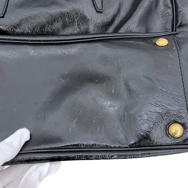Saint Laurent Tote Black Mail Patent Leather YSL Lightweight — view 8