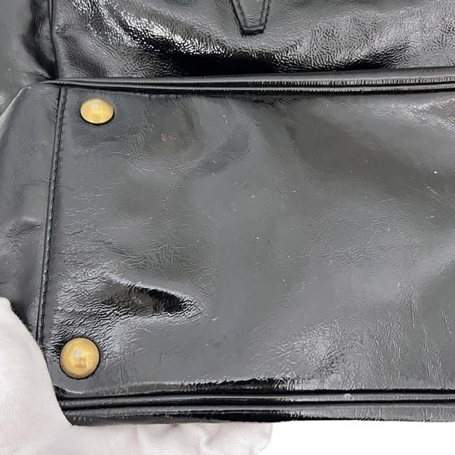 Saint Laurent Tote Black Mail Patent Leather YSL Lightweight — view 9