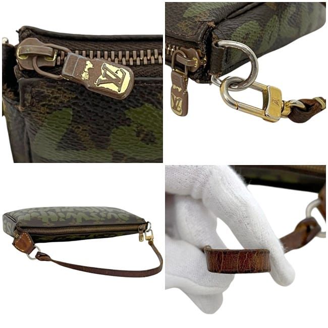 Louis Vuitton Pouch Pochette Accessoire Brown Khaki Green Monogram Graffiti — view 8
