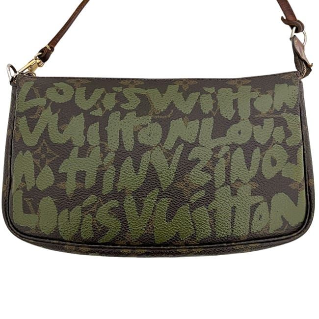 Louis Vuitton Pouch Pochette Accessoire Brown Khaki Green Monogram Graffiti — view 6