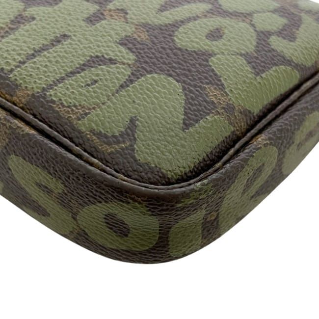 Louis Vuitton Pouch Pochette Accessoire Brown Khaki Green Monogram Graffiti — view 5