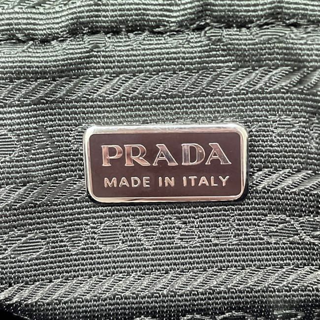 Prada Pouch Second Brown Orange Canvas Leather 113 Fastener — view 4