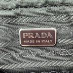 Prada Pouch Second Brown Orange Canvas Leather 113 Fastener — view 4
