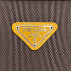 Prada Pouch Second Brown Orange Canvas Leather 113 Fastener — view 7