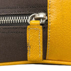 Prada Pouch Second Brown Orange Canvas Leather 113 Fastener — view 8