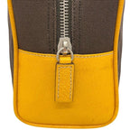 Prada Pouch Second Brown Orange Canvas Leather 113 Fastener — view 9