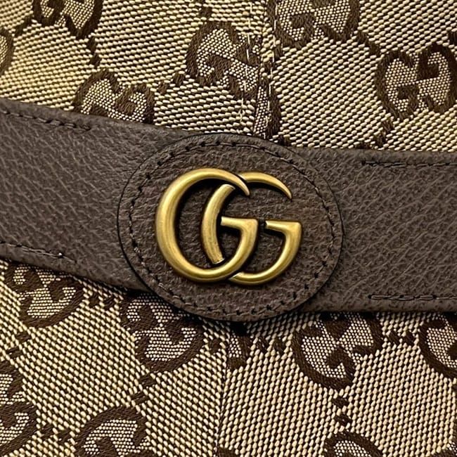 Gucci Bucket Hat Fedora Hat Beige Brown GG Marmont Hat S Canvas Leather — view 4