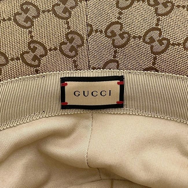Gucci Bucket Hat Fedora Hat Beige Brown GG Marmont Hat S Canvas Leather — view 5