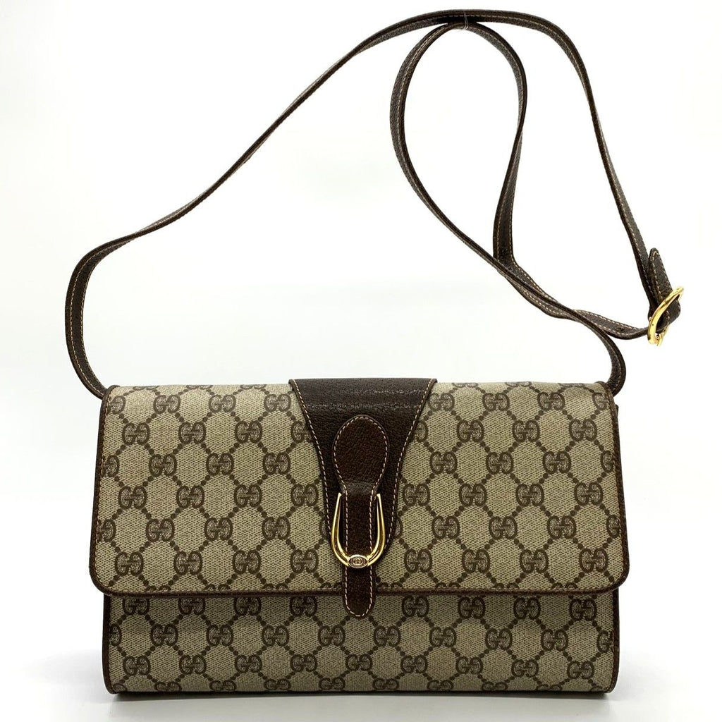 Gucci 904 02 050 Shoulder Bag GG Supreme Canvas Vintage Brown