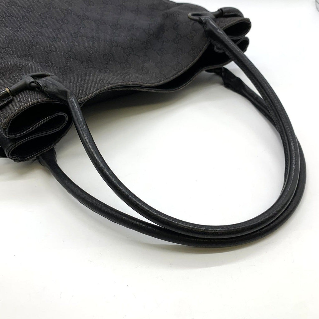 Gucci Tote Shoulder Bag GG Canvas Black — view 6