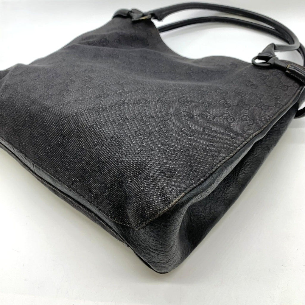 Gucci Tote Shoulder Bag GG Canvas Black — view 3