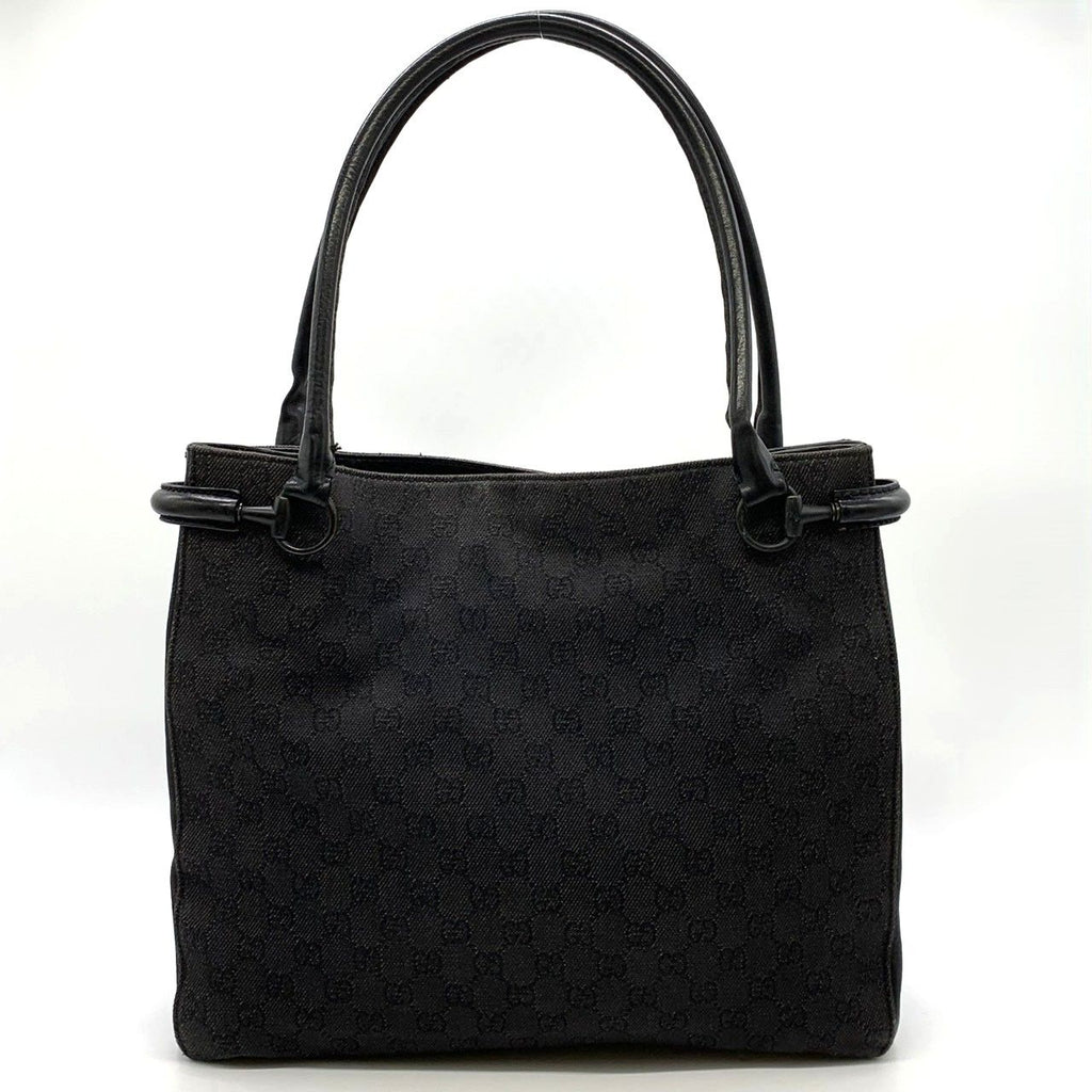 Gucci Tote Shoulder Bag GG Canvas Black