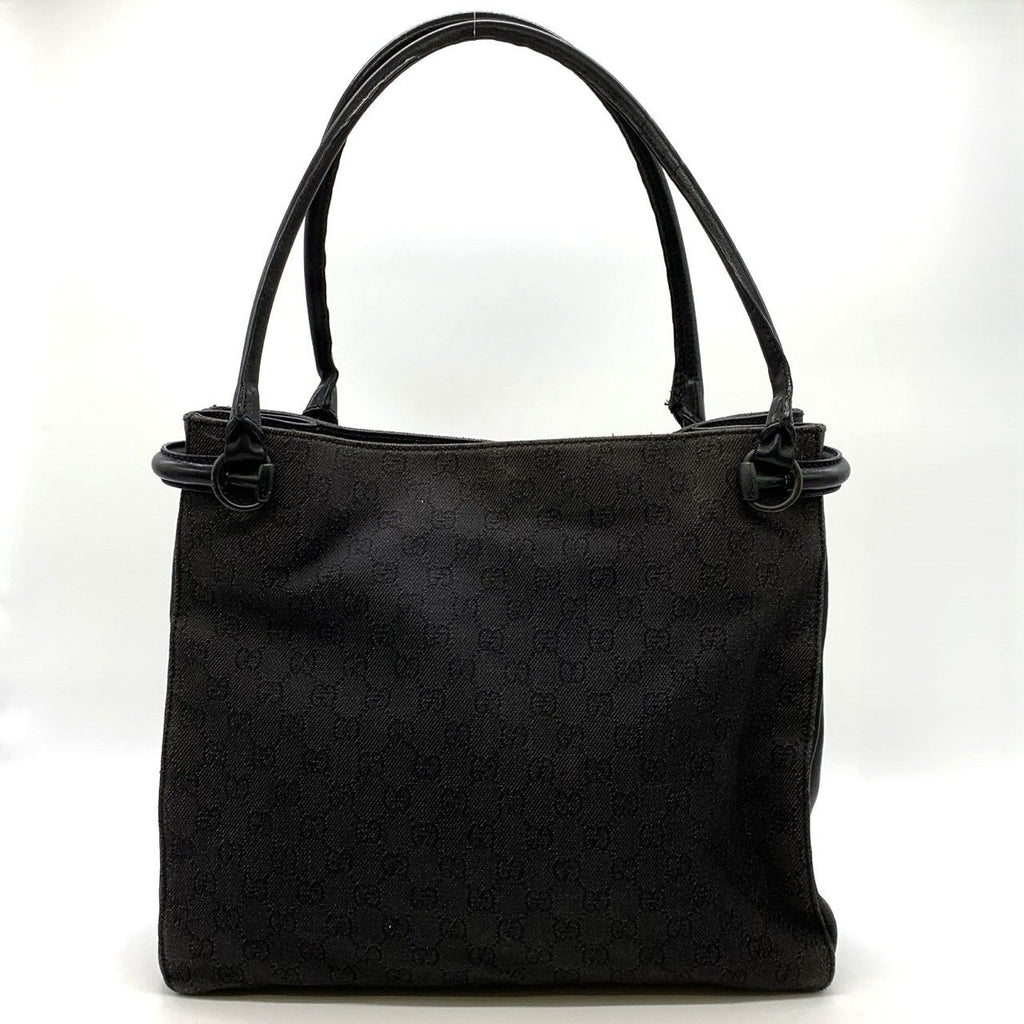 Gucci Tote Shoulder Bag GG Canvas Black — view 5